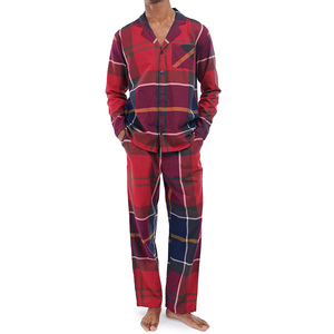 Plus Size Autumn Men Knitted Cotton Pajamas Set Turn <b>Down</b> Collar Long Sleeve <b>Trousers</b> Casual Sleepwear Home Wear Lounge Set - Product Image 2