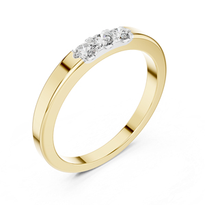 Anillo de Oro Amarillo de 14K con Diamante Cultivado en Laboratorio, Corte Redondo, para Mujer |   Ropa de Boda |   Diamante Cultivado Nuevo - Product Image 5