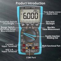 ZOYI ZT-Y2 6000 Seri Multimeter Digital Presisi Tinggi Definisi Tinggi Tiga Layar Otomatis/Manual Resistansi Kapasitansi
