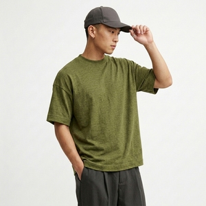 เสื้อยืดคอตตอนหนาน้ำหนักมาก สไตล์วินเทจ ล้างสีแบบเฟด ลายกราฟิก สำหรับผู้ชาย ทรงโอเวอร์ไซส์ ขายส่งจากโรงงาน - Product Image 5