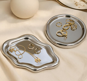 Bandeja de Metal de Aluminio de Alta Calidad para Joyería, Bandeja de Almacenamiento de Anillos y Collares, Bandeja de Metal para Joyas en Oferta - Product Image 1