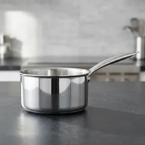 Modern 18cm Triply Stainless Steel Saucepan 304 Food Grade with <b>Lid</b> Heavy Duty Kitchen Cookware for Home Cooking Restaurant - Product Image 4
