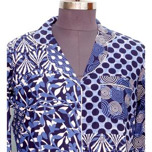 Vestido Largo de Algodón Ecológico con Estampado Floral, Mangas Coreanas, Estampado a Mano, Cuello en V, Talla Midi, Estilo Camisero, Informal, para Fiestas de Verano - Product Image 3