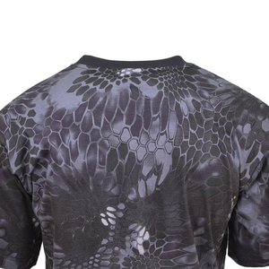 Custom Wholesale Men's Outdoor Camo print <b>tshirt</b> for hunting and fishing activities featuring moisture <b>wicking</b> performance - Product Image 6