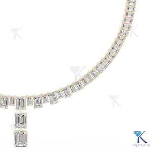 สร้อยคอเพชรเลี้ยงในห้องปฏิบัติการทรงหยดน้ำ ดีไซน์ดอกไม้ ทองคำแท้ 14K 18K สำหรับผู้หญิง เหมาะสำหรับงานปาร์ตี้ งานแต่งงาน และวันครบรอบ - Product Image 2