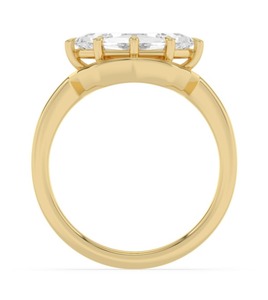 Magnifique bague ovale en or rose 10K avec diamant de laboratoire taille étagée est-ouest 2,50 CTW - Product Image 6