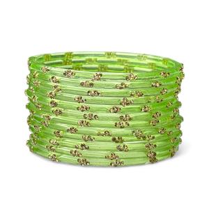 Luxury Rain Drop AD Bangles Set for Women Islamic Bridal Wedding Jewelry <b>Crystal</b> Rhinestone Imitation Pearl Bangles - Product Image 3