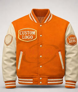 Veste de baseball en laine et cuir personnalisée pour homme, style universitaire, avec logo brodé, fabrication OEM, streetwear, veste de collège - Product Image 1