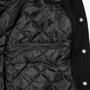 Chaqueta Varsity Unisex de Lana para Invierno, Chaqueta Acolchada, Chaqueta de Béisbol con Mangas de Cuero, Venta al por Mayor - Product Image 6