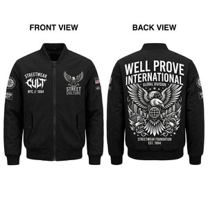 Blouson Bomber Well Prove Heavyweight 220 GSM en Spandex/Polyester Vert Olive Sauge, Vêtement d'extérieur de vol, Printemps, Rembourrage 100% Polyester - Product Image 2