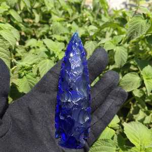 Vente en gros de pointes de flèche en obsidienne bleue, pierres précieuses faites à la main, objets de collection - Product Image 4