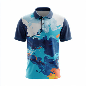 Polo personnalisé pour homme avec sublimation intégrale, col rabattu, manches courtes, polo pour homme avec sublimation personnalisée - Product Image 5