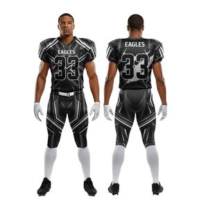 Uniformes de Fútbol Americano Sublimados en Violeta y Negro, con Poliéster de Secado Rápido y Ventilación, Conjuntos Deportivos para Escuelas Secundarias - Product Image 4