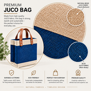 Custom Juco Shopping Tote <b>Bag</b> with PU Leather Handles Eco Friendly Grocery Retail Carry <b>Bag</b> Promotional <b>Gift</b> <b>Bag</b> Bulk - Product Image 6