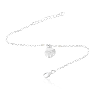 Sea Shell <b>Bracelet</b> | 925 Sterling <b>Silver</b> Scallop Shell <b>Charm</b> Gemstone <b>Bracelet</b> - Product Image 2