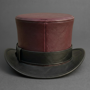 Premium quality custom made Handmade Leather Top <b>Hat</b> with Buckle, <b>Steampunk</b> Victorian Gothic Cosplay <b>Hat</b> - Product Image 3