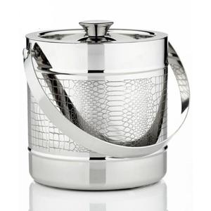 Enfriador de vino tradicional de metal y acero con acabado plateado, cubitera para champán con asa para bar y fiestas, enfriadores de cerveza - Product Image 3