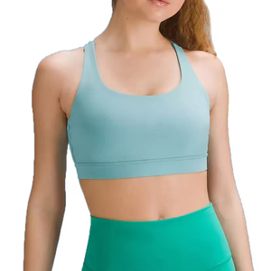Criss Cross Sports <b>Bra</b> In Nice Ocean Beach <b>Blue</b> Shade Women Beach Sports <b>Bra</b> OEM Services Made In Spandex - Product Image 3