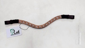 Diadema de Cuero Superior de Cinco Hileras con Diseño Personalizable para Caballos - Cómoda, Portátil, con Logotipo Personalizado, Talla para Uso Ecuestre - Product Image 3