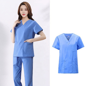 Ensemble de blouses et pantalons de sport Tropic Edge imprimés blancs avec fermeture éclair, tenue médicale unisexe en polyester anti-grippes pour professionnels de la santé - Product Image 6
