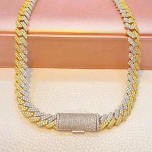 Moissanite Cuban <b>Chain</b> with Premium Hip Hop Jewelry 925 Silver Shine for Men Women <b>Rappers</b> Style and Streetwear <b>Chain</b> - Product Image 1