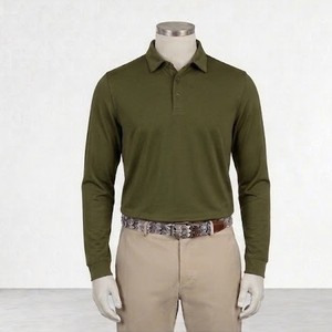 Chemise Homme Unie à Manches Longues en Maille Polyester/Coton 200g Respirante Décontractée avec Boutons et Logo Frontal Blanc Gris Noir - Product Image 5