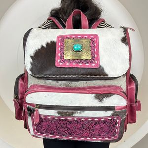 Ensemble de bagages assorti, sac de voyage et sac à dos en cuir de vachette artisanal, logo OEM, fabrication sur mesure, taille moyenne, style Speedy - Product Image 5