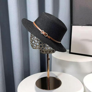 Sombrero de paja clásico para mujer, elegante, con ala plana, para verano, ligero, transpirable, para viajes, playa, vacaciones, protección UV - Product Image 4