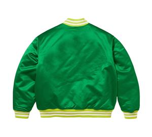 Collège vierge broderie soie en vrac en gros boutonné Lettermen personnalisé luxe université hommes Baseball Bomber décontracté Satin veste - Product Image 2