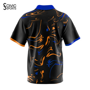 Custom Unisex <b>Bowling</b> Jerseys with Collar Zipper Spandex/Cotton Breathable Durable Quick Dry Eco-Friendly Sublimation Shirts - Product Image 2