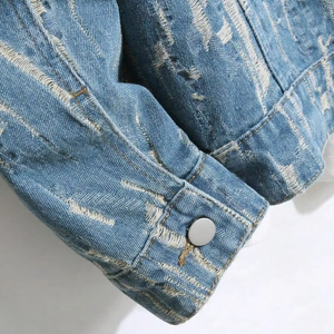 Veste en jean décontractée surdimensionnée unisexe, respirante, confortable, séchage rapide, saison hivernale, prix de gros abordables, tendance, 100% - Product Image 5