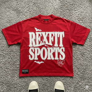 T-shirt en coton épais surdimensionné Rexfit Sports avec logo personnalisé, coupe carrée, style streetwear, fournisseur de t-shirts vierges - Product Image 5