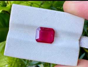 Piedras sueltas de rubí natural con corte esmeralda, rojas, para la fabricación de joyas, anillos, colgantes, pendientes, joyería fina de alta calidad. - Product Image 2