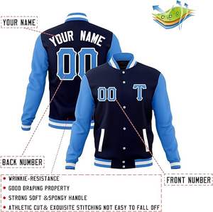 Chaqueta Personalizada Estilo Letterman, Varsity, Béisbol, Bomber, con Cualquier Texto o Logotipo Bordado para Hombre/Mujer/Niño - Product Image 3