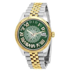 Reloj de Cuarzo Analógico de Lujo, Espléndido Regalo de Joyería, Esfera Verde, Números Romanos, Visualización de Fecha, Cristal de Zafiro, Movimiento ETA, para Boda - Product Image 3