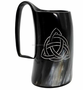 Tasse à corne à boire de buffle haut tendance de Style européen de haute qualité Koi verre à liqueur vin bière Viking coupe courte artisanat naturel - Product Image 2