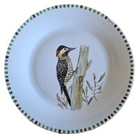 Plateau en métal émaillé, magnifiquement fait main, best-seller, décoration d'intérieur avec motif d'oiseaux et d'arbres imprimés, design Art Déco