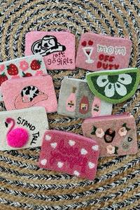 Handcrafted Hand Pouch Beaded Embroidered <b>Beads</b> Handmade Coin Purse with Customized Color for Women and Girl BY AFZA ENTERPRISES - Product Image 5