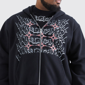 Conjunto Deportivo de Dos Piezas para Hombre, Talla Grande, Informal, Ecológico, de Forro Polar Estampado, Sudadera con Capucha y Pantalones Deportivos, para Invierno - Product Image 5