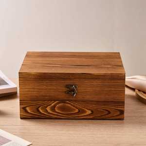 Caja de Almacenamiento de Madera con Cierre Metálico, Organizador Rectangular para Empaque de Regalos - Product Image 4