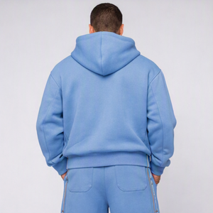 Sudadera con capucha pesada extragrande con cremallera para hombre, estilo streetwear, corte holgado, de moda, casual, de forro polar, al por mayor - Product Image 2