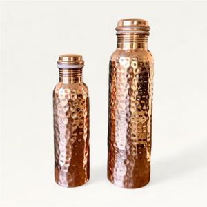 Botella de Agua de Cobre Puro de 1000 ml, a Prueba de Fugas, Recipiente de Cobre Ayurvédico para la Salud, Bebedero sin Costuras, Libre de BPA, Venta al por Mayor, para Yoga, Gimnasio, Cantina - Product Image 4
