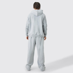 Survêtements pour hommes 2 pièces, fermeture éclair intégrale, pour la gym et le jogging, personnalisables, haute qualité, vente en gros, respirants - Product Image 2