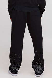 High Demanding Tall Shrunken Rhinestone <b>Black</b> Men <b>Zip</b> <b>Hoodie</b> & Jogger Set Breathable Cotton Blended Rhinestone Men Tracksuit - Product Image 6