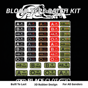 Kit de Parches Tácticos de Tipo de Sangre 3D de PVC, Parches de Moral A+ B+ AB+ O+ A- B- AB- O- con Cierre de Gancho de Goma Adhesivo para Ropa y Gorras - Product Image 3
