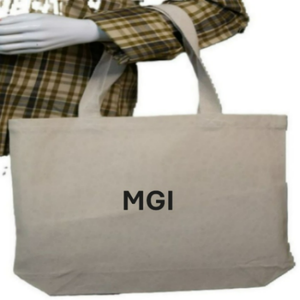 Sac fourre-tout 100 % coton biologique avec logo personnalisé imprimé, réutilisable, à poignées supérieures, avec cordon de serrage, en toile, pour rangement extérieur, sac promotionnel vierge - Product Image 6