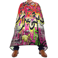 Cape de Coiffure Professionnelle Imperméable en Polyester pour Salon de Coiffure, Personnalisable avec Fermeture de Cou Ajustable, Noire
