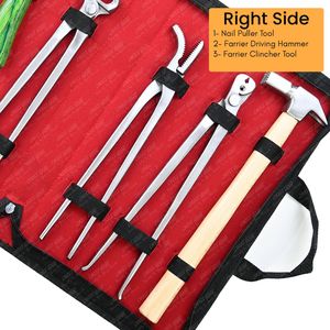 Kit de Herramientas de Herrador de 8 Piezas |   Instrumentos Veterinarios con Estuche: Pinzas Clinch, Cuchillo para Cascos, Herramienta de Recogida y Herramientas para Clavos de 13\", 12\" y 12\" - Product Image 3