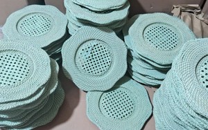 Natural Handmade Vintage Rattan Scalloped Shape Braided Reusable Woven <b>Placemat</b> <b>for</b> Home Dining <b>Table</b> Wedding Restaurant Decor - Product Image 5