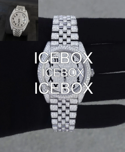 Montre en acier inoxydable avec diamants Moissanite glacés pour homme, cadran en verre VS1, bracelet à fermoir, résistance à l'eau 10 bars, montres Hip Hop - Product Image 5